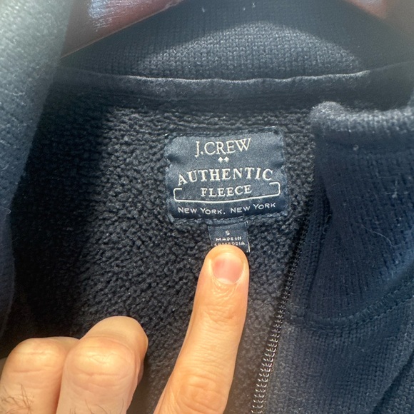 J. Crew Men's Navy Zip-Up Fleece - Picture 3 of 3